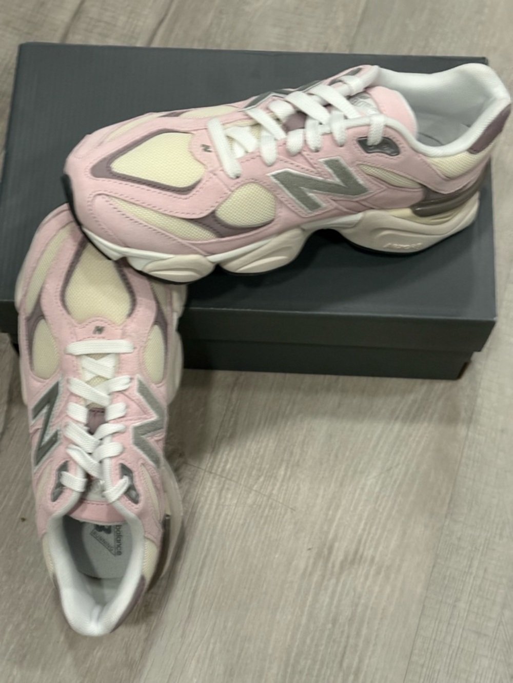 New Balance Pink & Cream Kids' Sneakers with Silver Accents